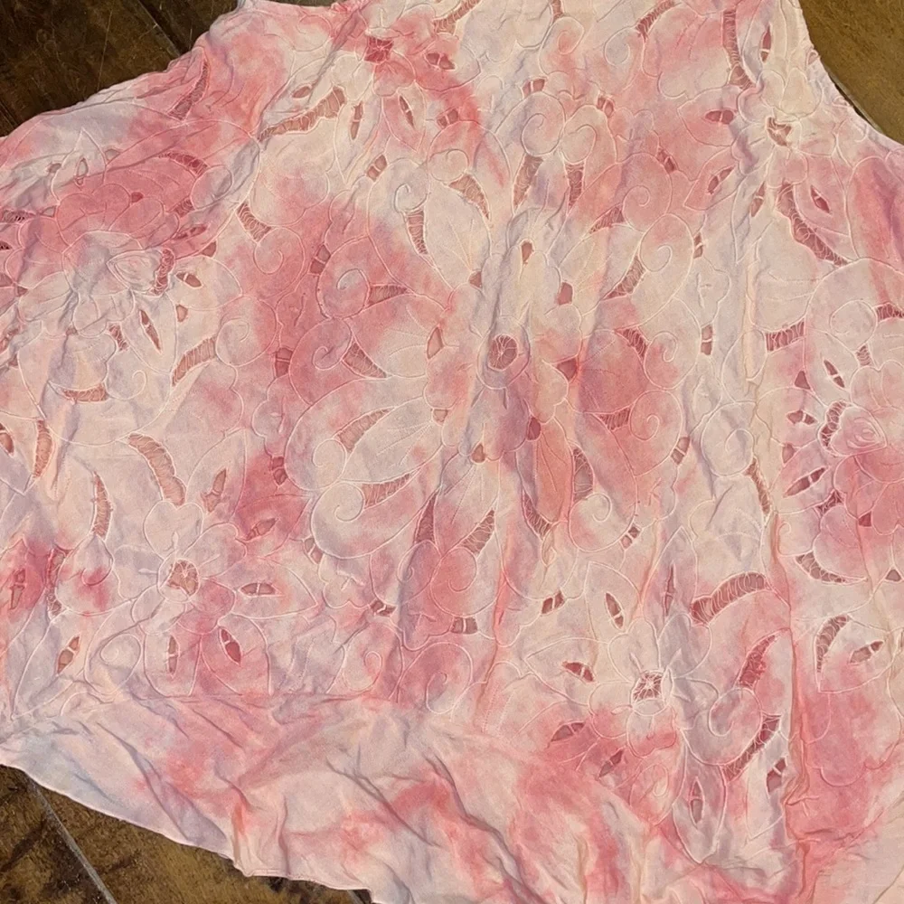 Free People Ombre Pink Floral Halter Dress Keyhole Back - Picture 4 of 6